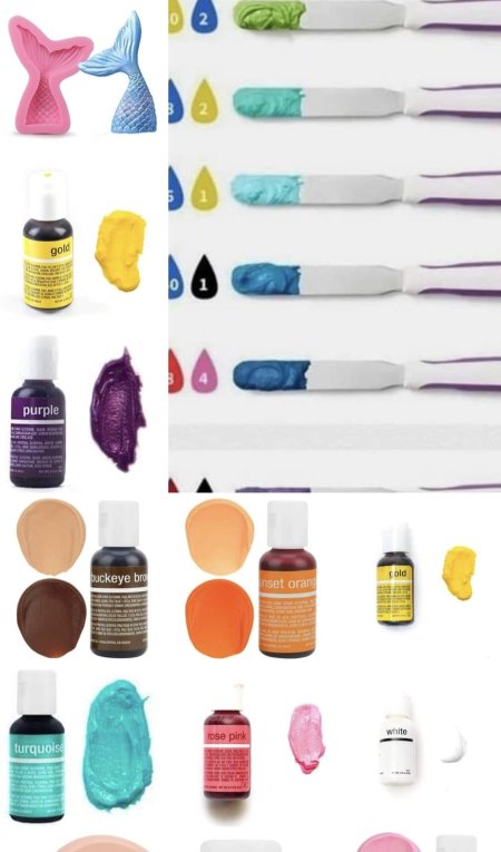 الوان ل الكريما وعجينة السكر